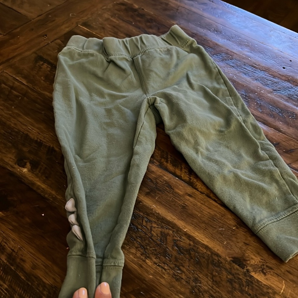 18M Green Joggers with Dino spikes